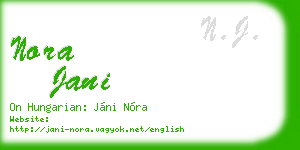 nora jani business card